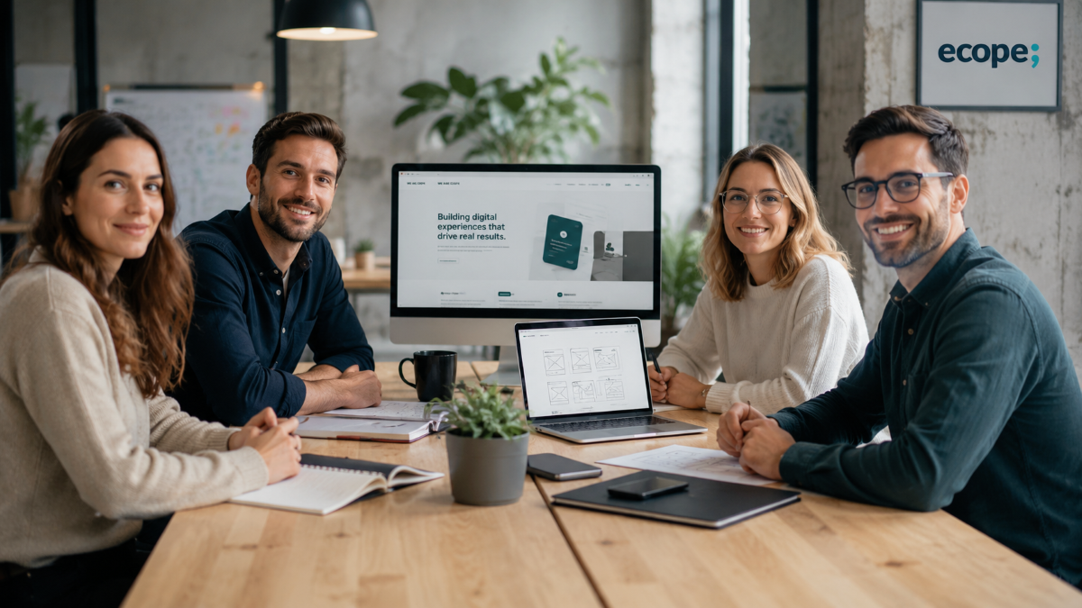 Equipo de Ecope, agencia de diseño web, listos para contratar tu proyecto