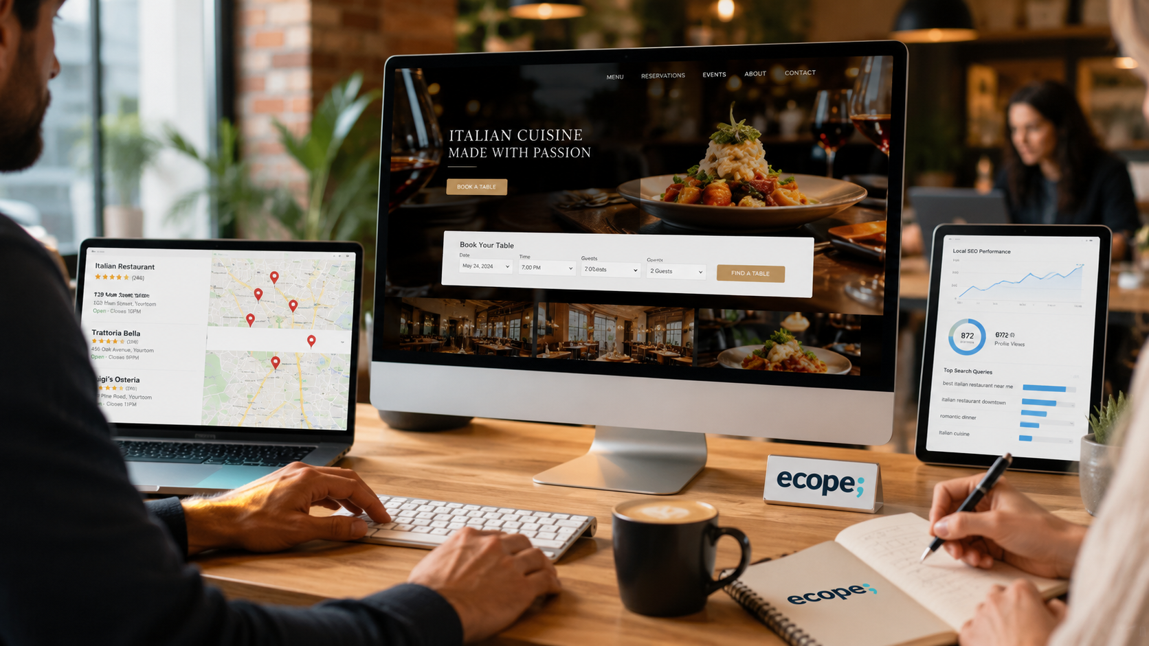 Diseño web y SEO local para restaurantes por Ecope